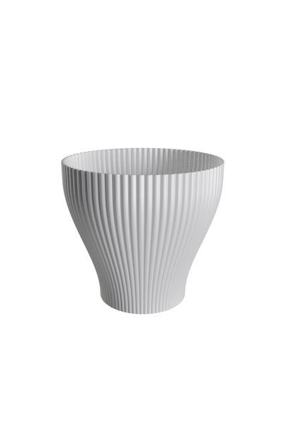 Vervo.ro pentru minți curioase Ghiveci Decorativ Cozy Waves Pentru Interior, Cu Farfurie, Alb, Diametru 24 cm
