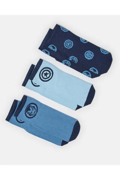 REDTAG Senior Boys Assorted 3 Pack Marvel Character Ankle Socks
