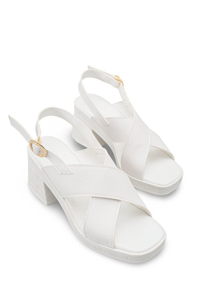 Riccon Women's Heels Sandals 0012345 White