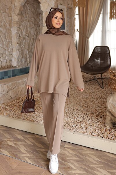 İmajButik طقم بنطلون تونيك من ماركة فيزون سايد شق