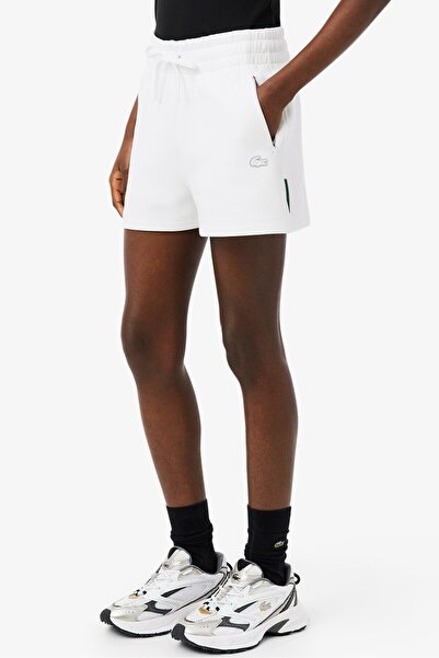 Lacoste Women's Cotton Jersey Shorts Kadın Pamuklu Şort Beyaz