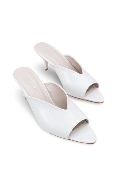 Riccon Γυναικεία Γόβα Παντόφλες 0012900 Λευκή Ρουστίκ