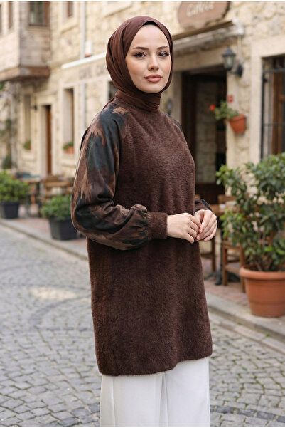 azragül giyim Kol Patterned Silk Kübra Fabric Hijab Knitwear Tunic