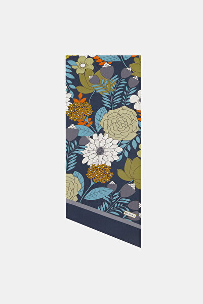 Vakko ÇİÇEK DESENLİ TWILL İPEK FULAR