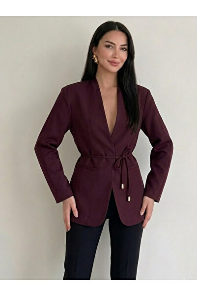My Blog Burgundy Lace-Up Jacket - 9702