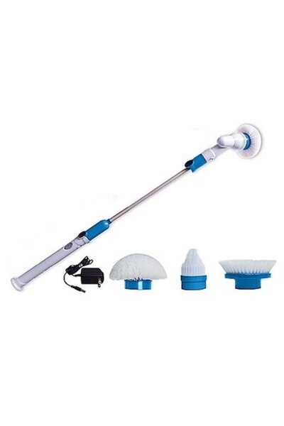 Marashop Perie de curățare electrică fără fir cu cap înlocuibil, alb/albastru