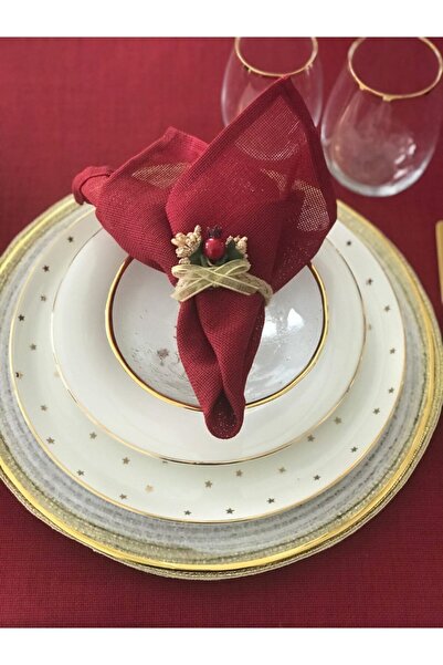 Valerium Glittery Red Napkins 35X35Cm