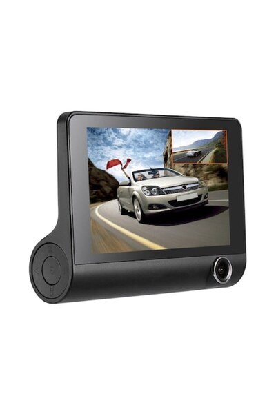 OEM Cameră video triplă auto, Full-HD, față, spate și interior, ecran de 4 in...