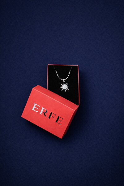 Zirkon Taşlı Çelik Güneş Kolye - Silver