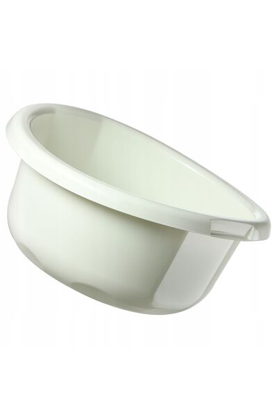 KADAX Bol de rufe din plastic 5L, mic, rotund, solid, crem