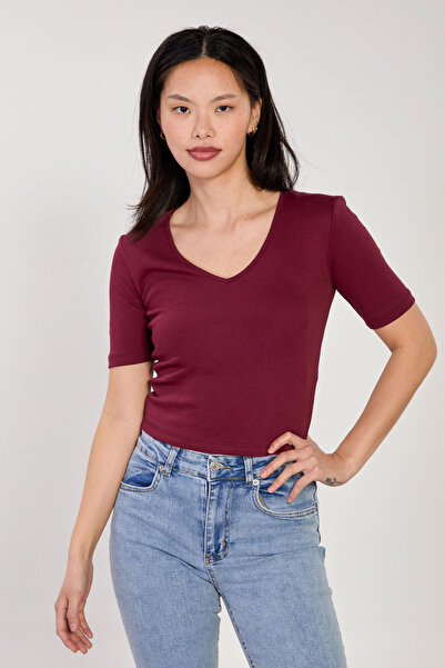 BARRELS AND OIL Γυναικείο κοντομάνικο κορμάκι με λαιμόκοψη V Δερμάτινο n - Βο...