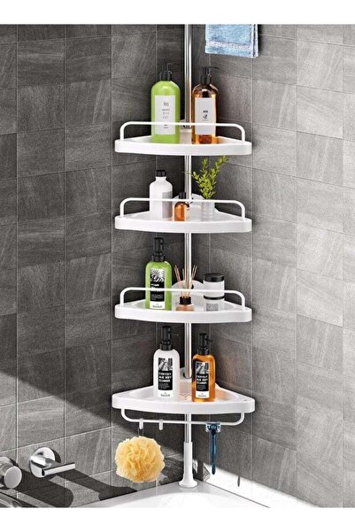 Taimi Bathroom corner organizer with four adjustable shelves for height adjus...