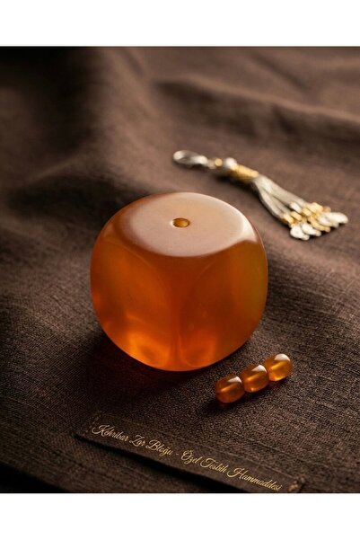 ARURTAKI مادة صنع سبح اليمن زار 55 ملم - لون أصفر داكن مدخن - مادة خام لصنع س...