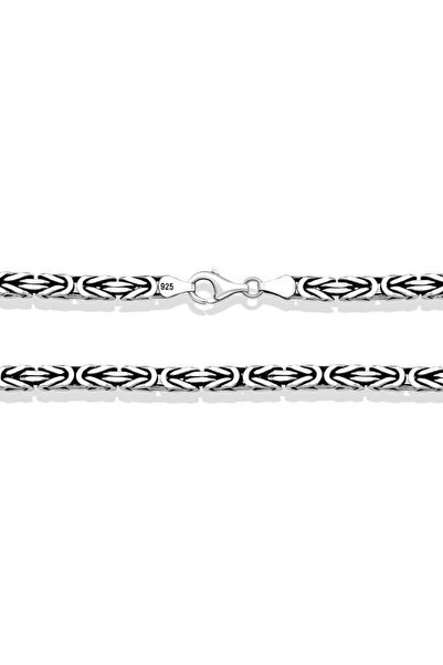 Harem Altın Gümüş Kral Zincir - 10 mm Köşeli