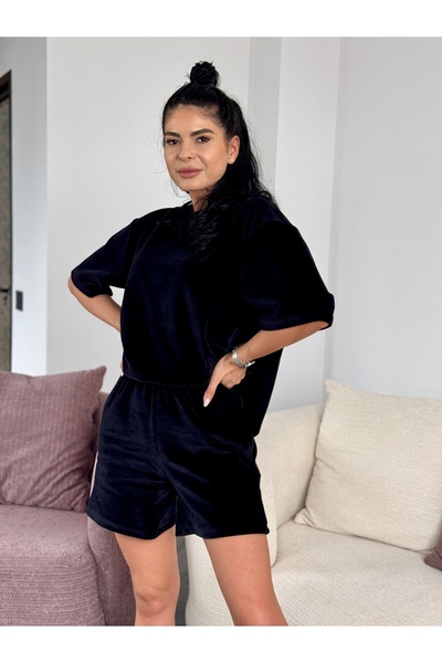 RAMONA BADESCU EXCLUSIVE Γυναικείο μπεζ σετ με μπλουζάκι και σορτς με Ρευστή ...