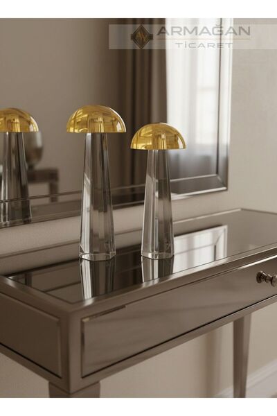 Armağan KRİSTAL MANTAR 2Lİ SET-Amber