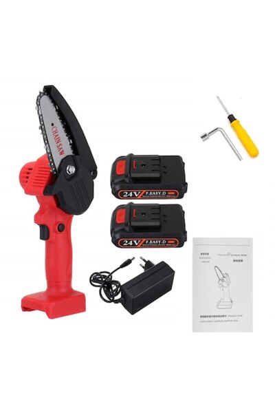 Dmd Mini drujbă cu baterie, 24V, 2000 mAh, 2 baterii, accesorii și geantă de ...