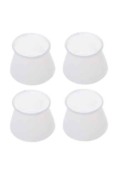 OEM Set de 8 protecții universale pentru picioare de scaun, silicon alb, 40 mm