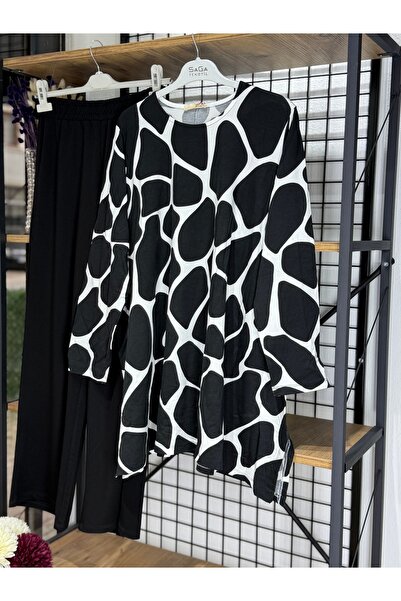 ÖZNE BUTİK Plus Size Suit 100% Cotton Stretch Fabric Combed Cotton Suit