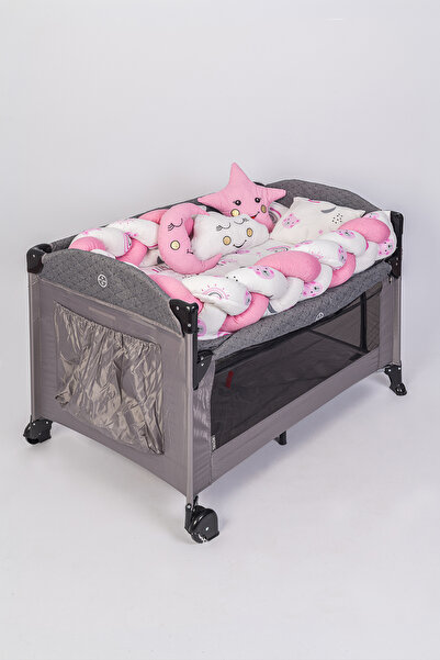 Jasmin Bebe Home Park Yatak ve Beşik Örgülü Uyku Seti 7 Parça