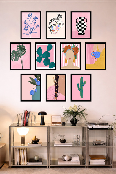 UNT 10-Frame Look Kitchen |   Modern |   Retro Wall Poster Painting Set – 15X...