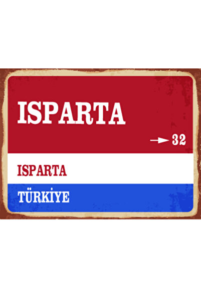 BiveSa Semn stradal retro din lemn din provincia Isparta