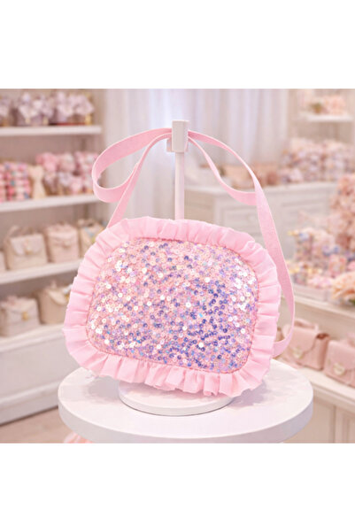 Inovius Pink girl's bag with sequins 5.5x12x17 cm - KMM100