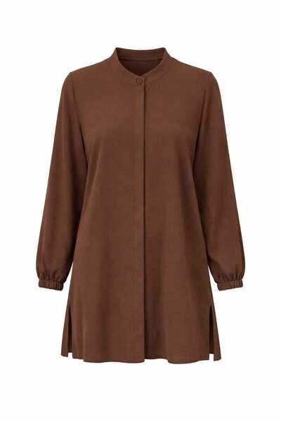 ECK MODA Γυναικείο πουκάμισο από ύφασμα Aerobin με κρυφό κουμπί, λεπτομέρεια ...