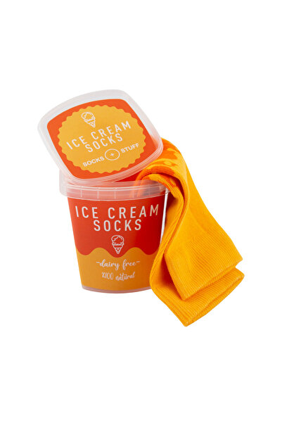 Socks + Stuff جوارب+ستورز آيس كريم سوكس باللون البرتقالي والأصفر