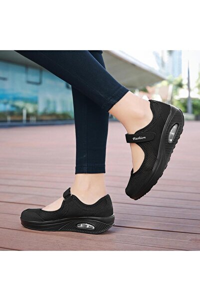SOSENFER Women's Casual Shoes, Comfortable Black Slip-On Shoes for Daily Wear