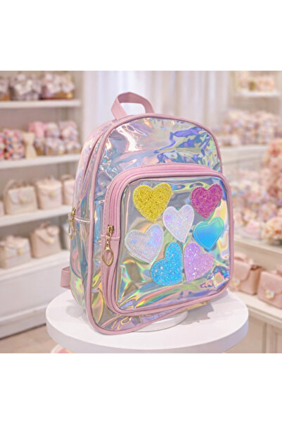 Inovius Σακίδιο πλάτης με ολογραφικές καρδιές για κορίτσια - KMM123