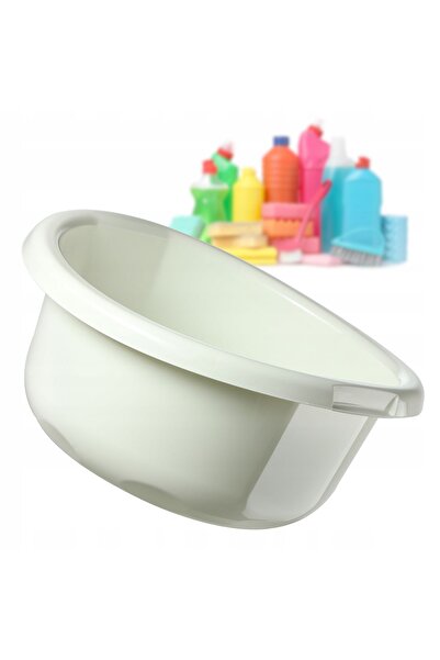 KADAX Lavoar de rufe 11L din plastic, bol rotund cu mânere, crem