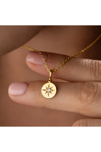 Harem Altın Gümüş Gold Minimal Yıldız Kadın Kolye