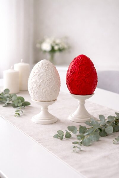 ORIANA FASHION Decorative Floral Eggs with Stand