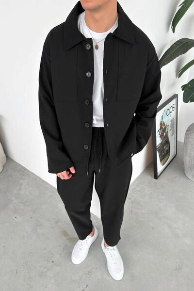 HAFKAGİYİM Black Patch Detailed Relaxed Fit Boxy Jacket