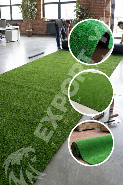 EXPORTYAPI Dekoratif Suni Çim Halı 7 Mm - 1 metre x 1 metre