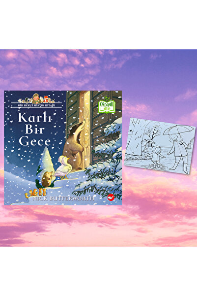 Beyaz Balina Yayınları KARLI BİR GECE / ORGANİK KİTAP / CİLTLİ / KARTPOSTAL B...