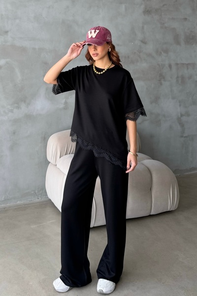 BEJNA Kadın Dantel Detaylı Modal Dokulu Soft Touch Spor Takım