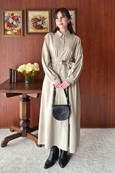 Ceylan Otantik Vizon Vintage Elbise