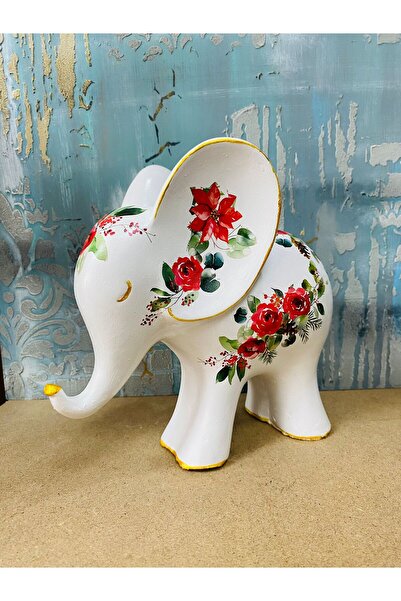 renklifircahobi RENKLİ FIRÇA ÇİÇEK DESENLİ FİL POLYESTER BİBLO HEDİYELİK