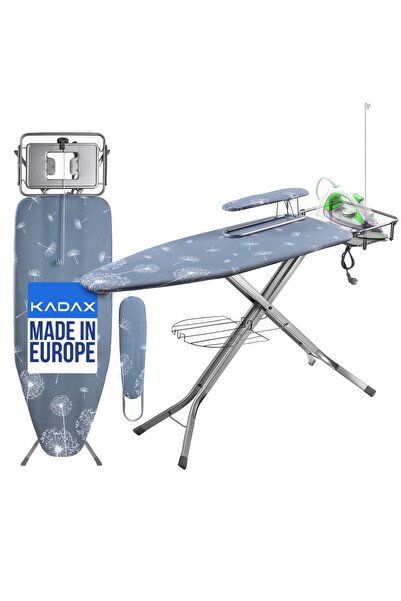 KADAX Ironing Board 130x48cm Large Full With Iron Holder + Sleeve Holder