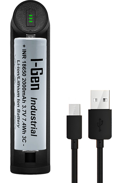 I Gen G101 Akıllı Pil Şarj Aleti + 18650 2000mAh 3.7V Li-ion Pil Seti | Type-...