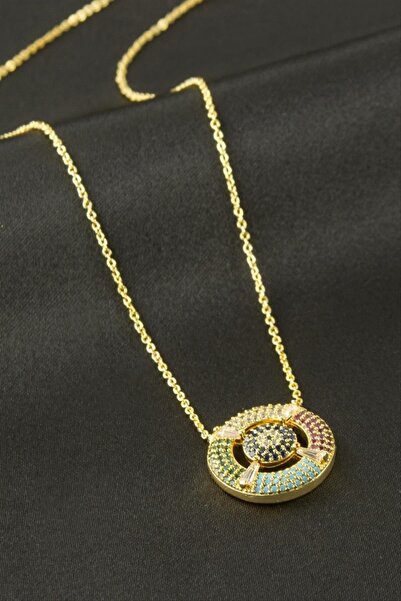 ZERO LAND Drnds Rudder Zircon Stone Necklace (104755) - Yellow