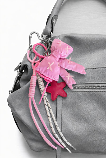 BONY SOCKS Mašna od trake i zvezda Privezak za ključeve