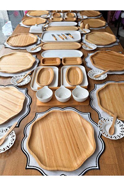 ROSSEV Bambu Kahvaltı Takımı 12 Kişilik 84 Parça Pappi
