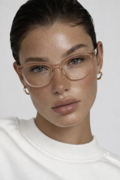 PİYESBOUTİQUE Cat Eye Cat Eye Bone Transparent Women Men Unisex Blue Light Pr...