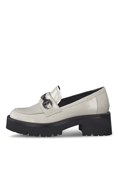 Tamaris Gray Moccasins with Metallic Accessory