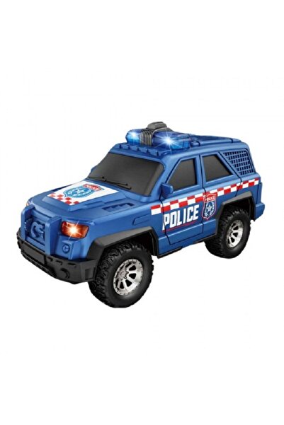 JS Toys Masina politie albastra jeep, cu sunete si lumini, 1:20&#...