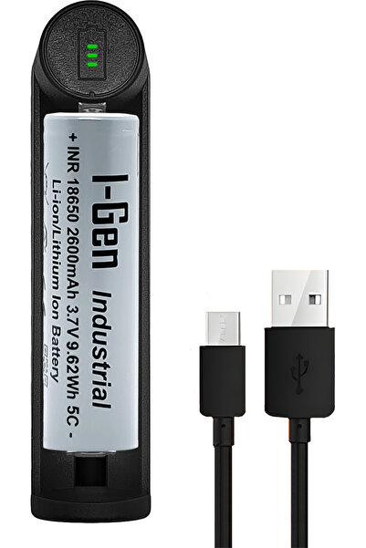 I Gen G103 18650 3.7V 2600 Mah 5c 9.62 WH Li-ion Şarjlı Pil+Tekli Şarj Aleti