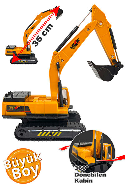 SmartFox Large Size Toy Excavator Bucket – 360 °   Rotatable Cabin Work Vehicle